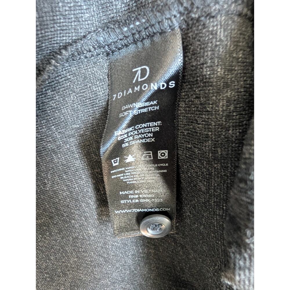 NWT 7 Diamonds Shirt Mens XXL Dawnbreak Charcoal Soft Stretch Button-Up SMK-7223 - Picture 4 of 5